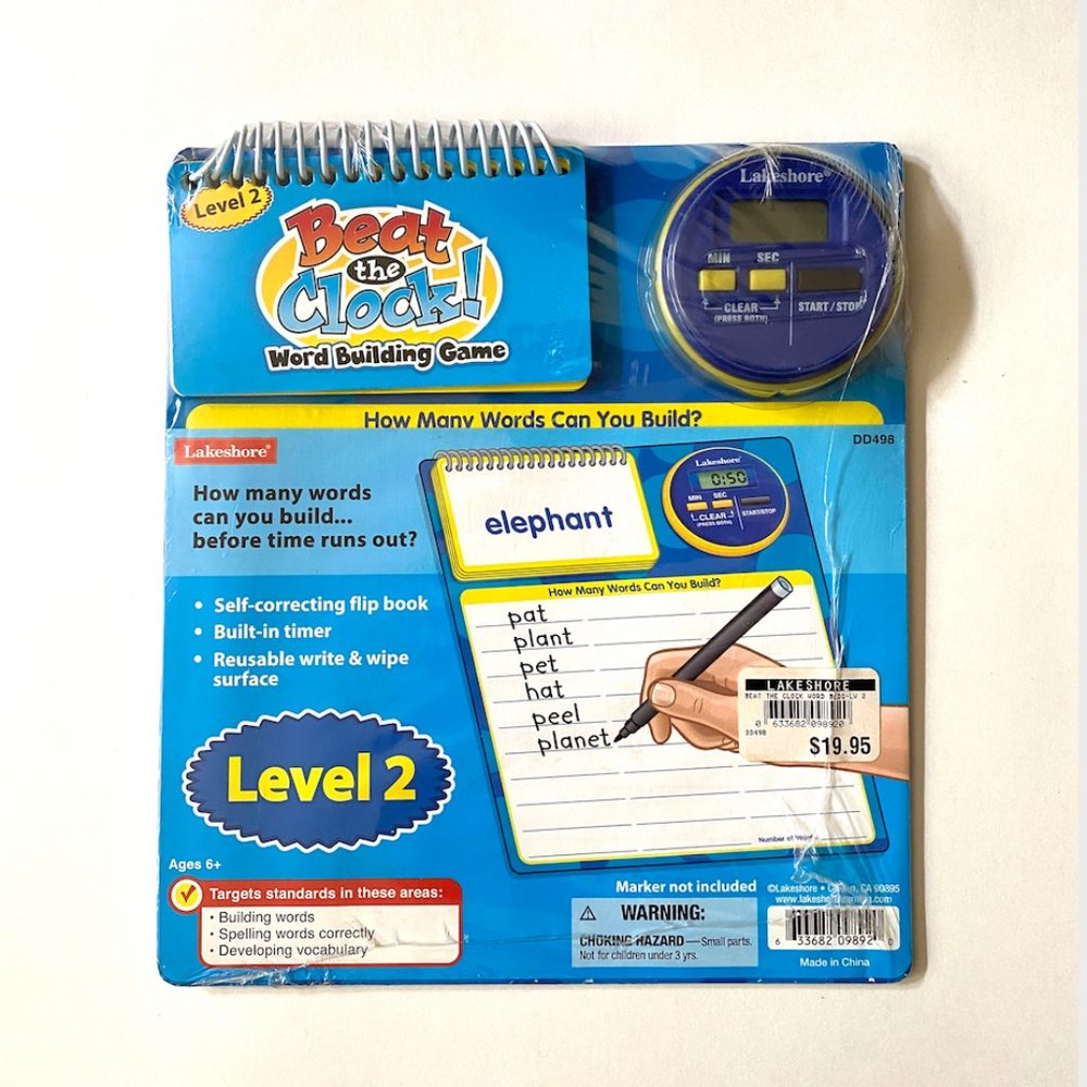 NEW Beat The Clock - Word Building Game w/ TIMER (Level 2) Rare Find.